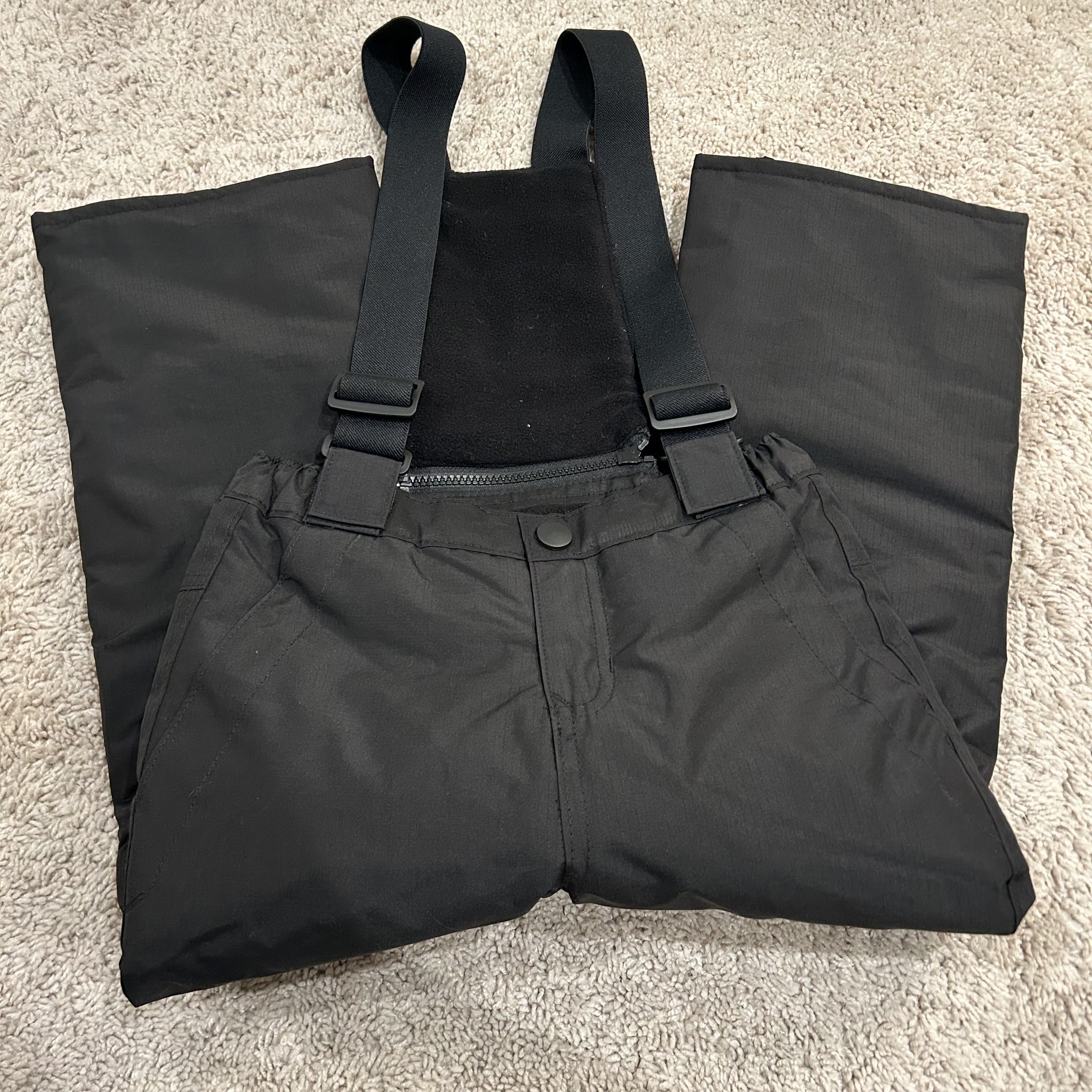 The Children's Place Black Kids Snow Pants With Adjustable Straps